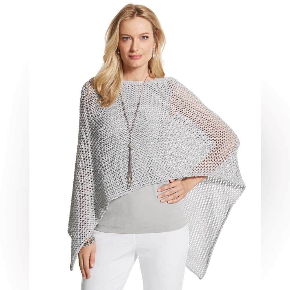 Chicos Dominique Sutton Silver Poncho